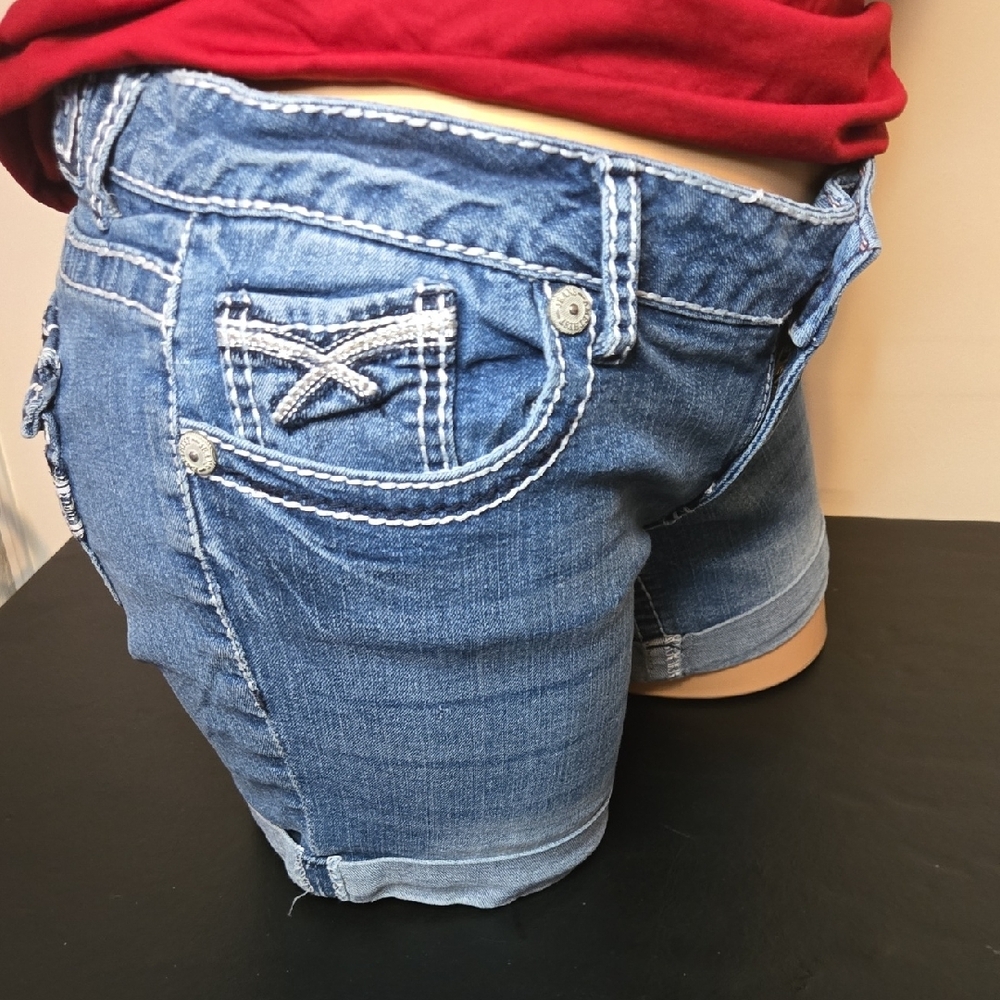 Amethyst Blue Jean Shorts - Picture 3 of 11